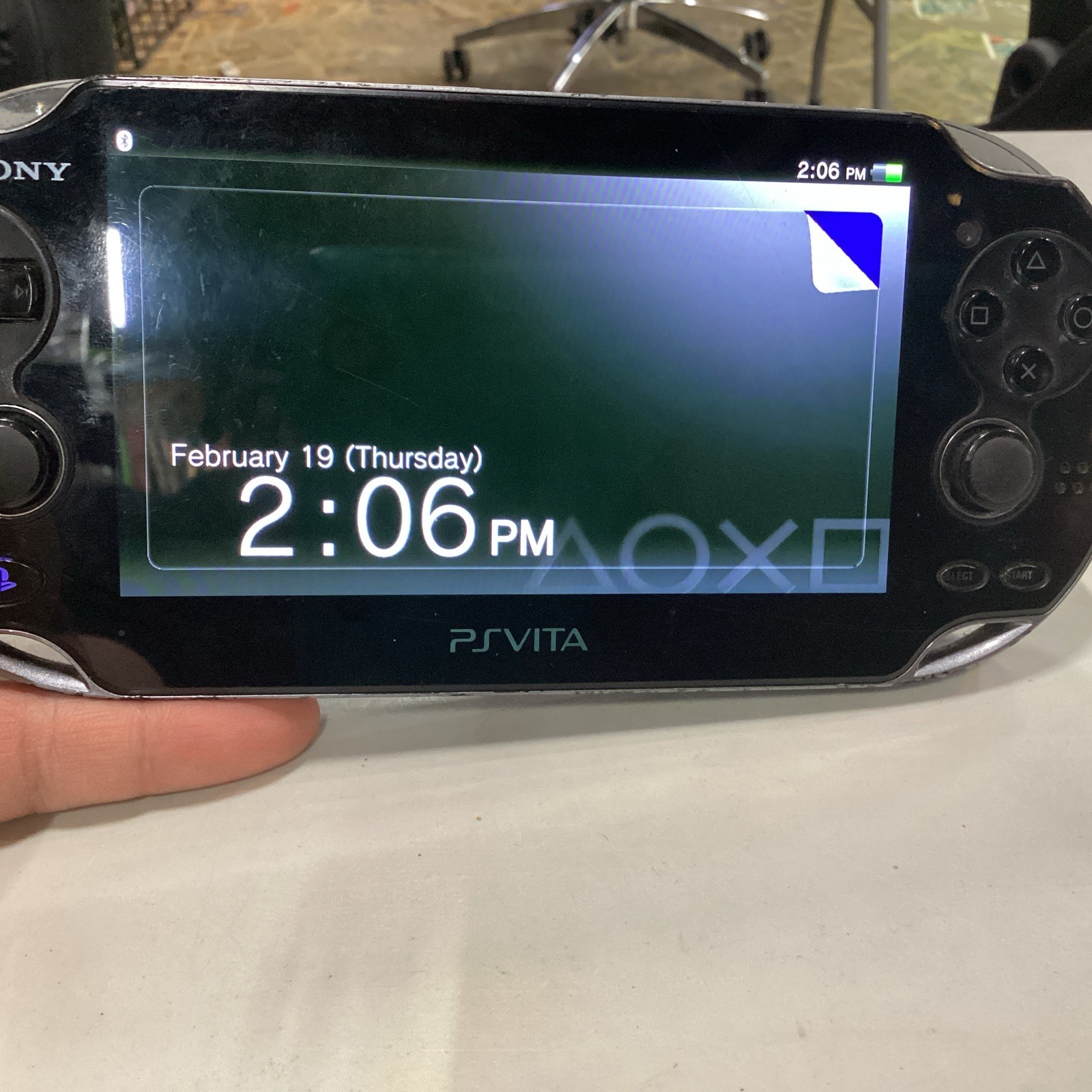 Sony PlayStation Vita PCH-1001 Black Handheld System With Cards And A Carry Case