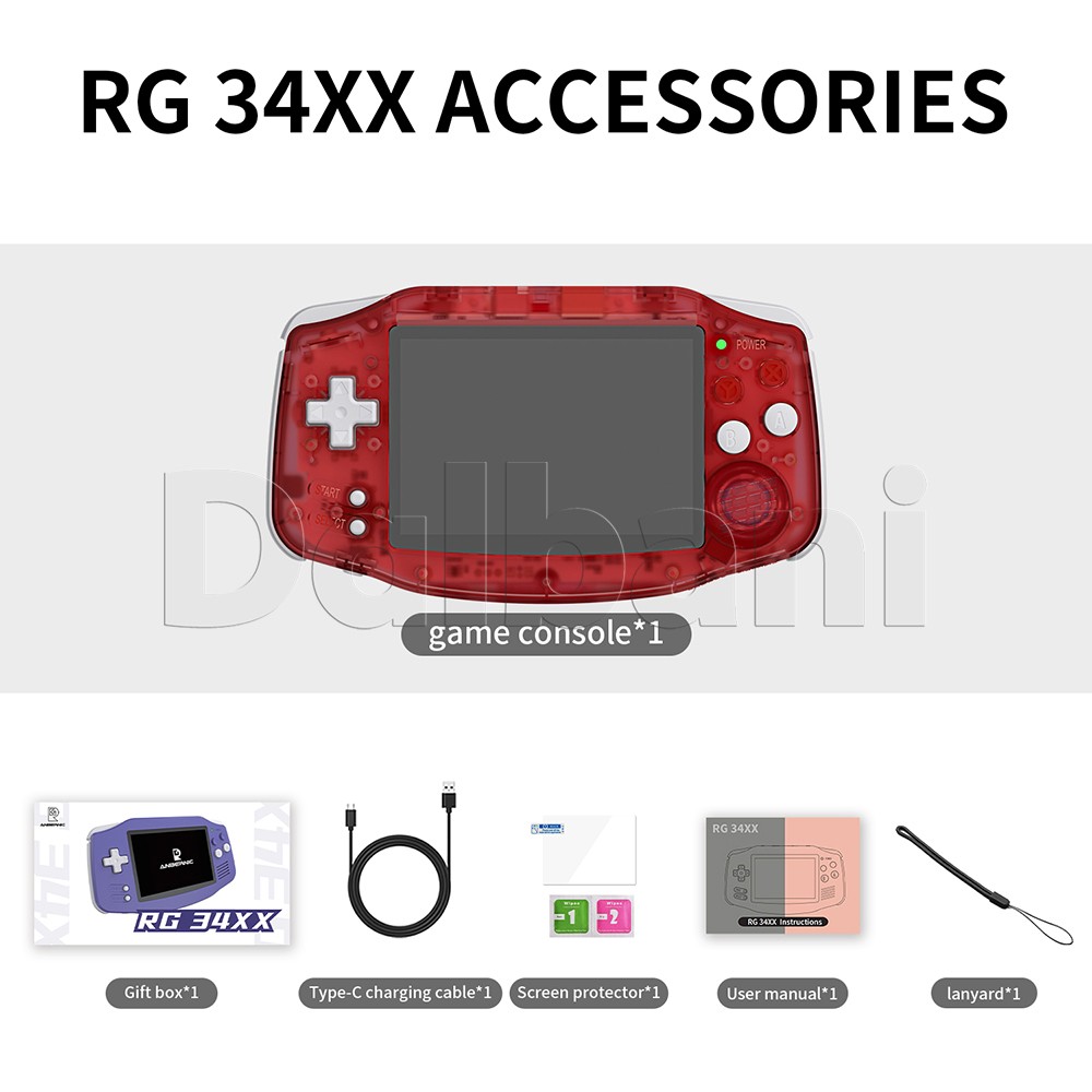 RG34XX Red Anbernic Handheld Game Console RG 34XX 64-bit Linux System 64GB