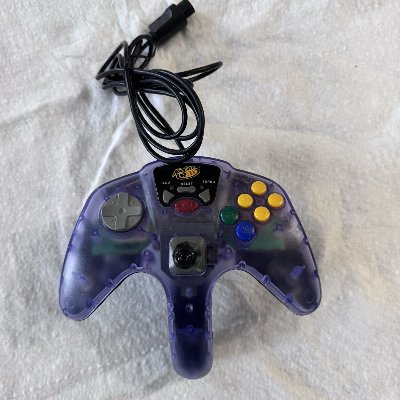 Nintendo 64 N64 Video Game Console With Cords Mad Catz Controller Works