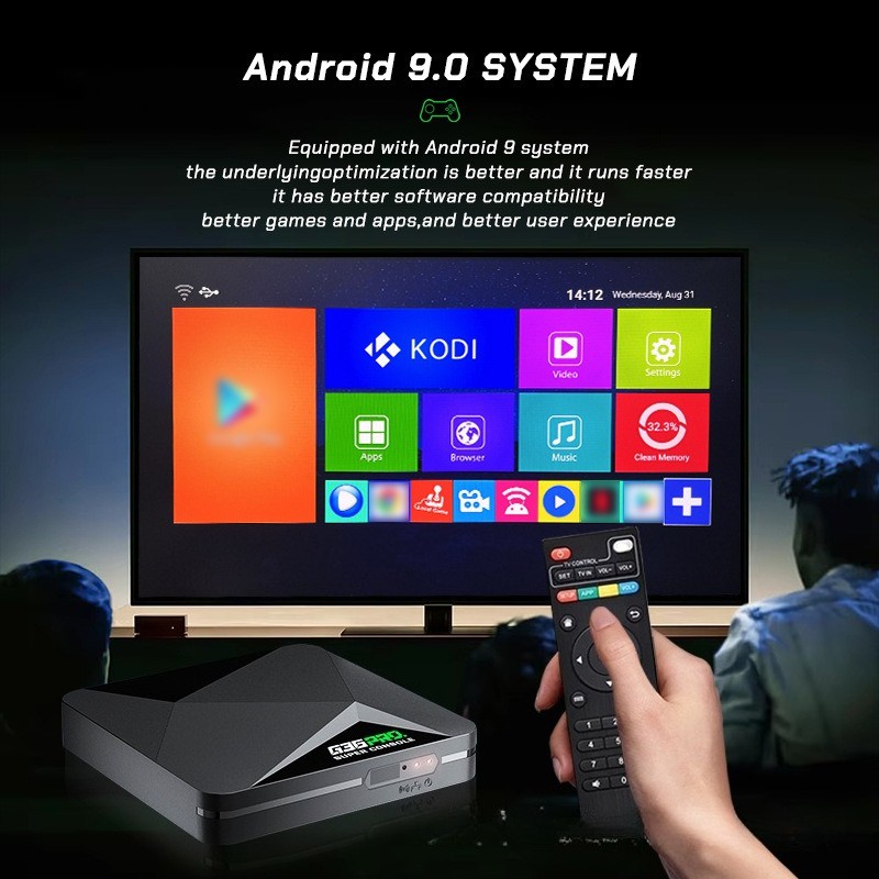 Wireless 2.4G Retro Gaming Handle Console TV Box Built-In 120000+ Video Games
