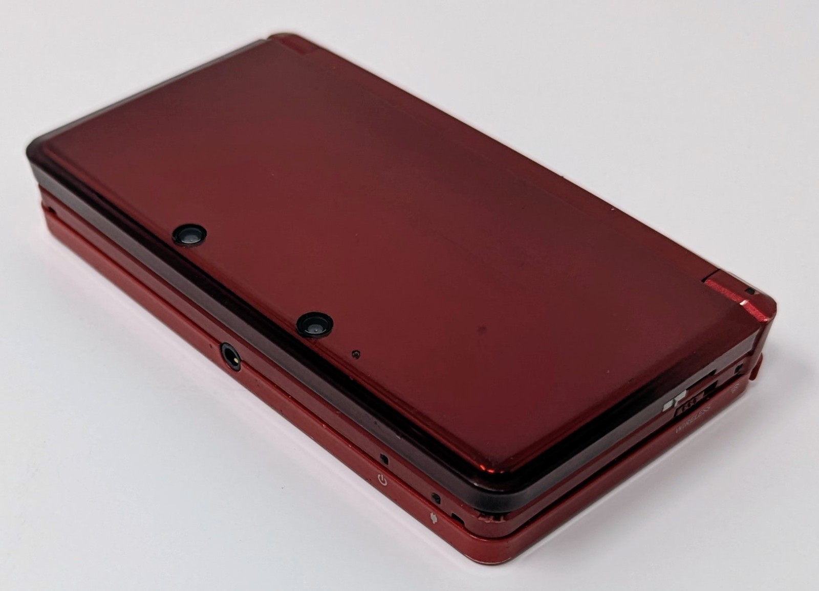 Nintendo 3DS Flame Red Handheld System Bundle w/ Charger – Screen Dent – Tested!