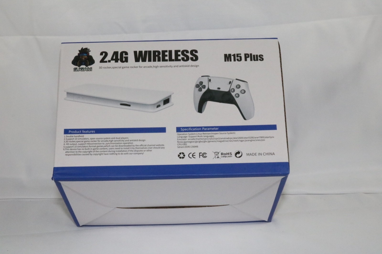 SJ GAM M15 Plus 2.4G Wireless 4K UHD Console, Double Rocker, White