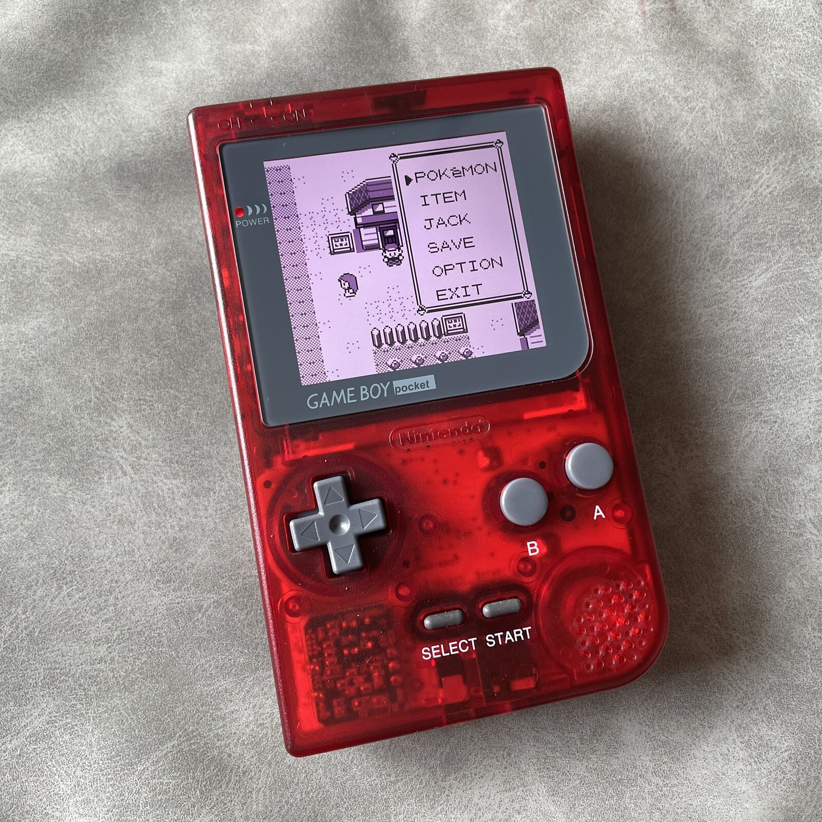 Nintendo Game Boy Pocket IPS screen red rosy 36 colour HD highlight