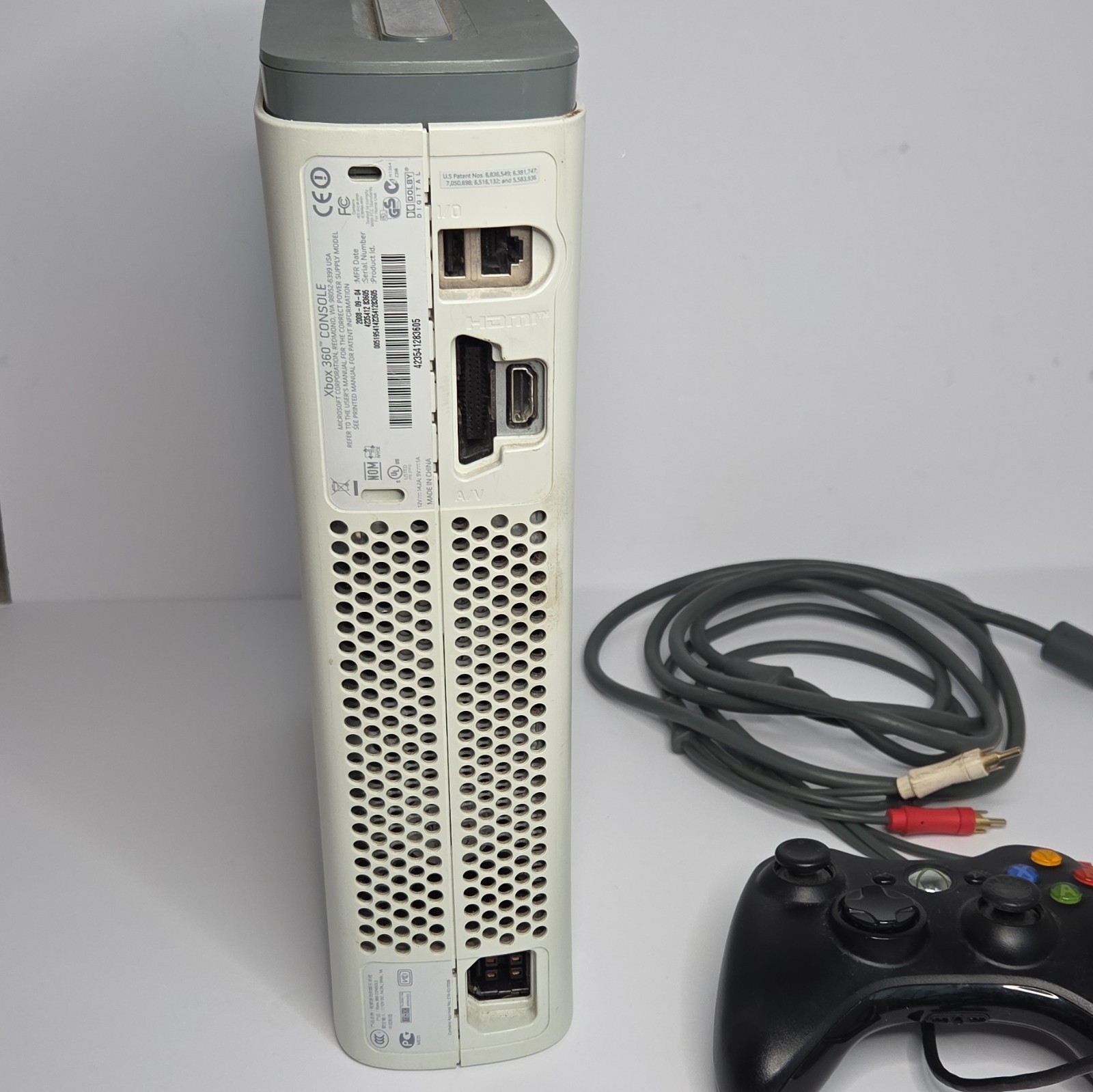 Microsoft Xbox 360 60GB HDD White Home Console w/ Wireless Controller Untested
