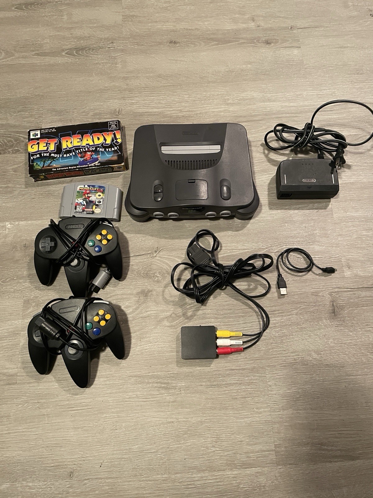 Nintendo 64 Console Bundle w/ Controllers & Mario Kart 64