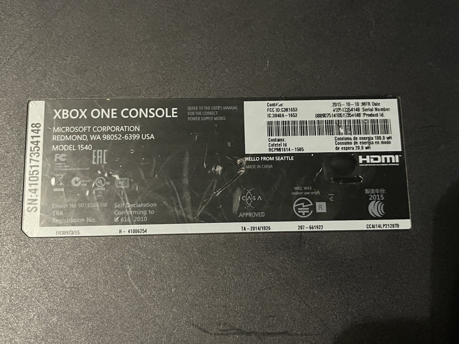 TESTED Xbox One Console Bundle 500GB Black Games NO Controller Cables Original