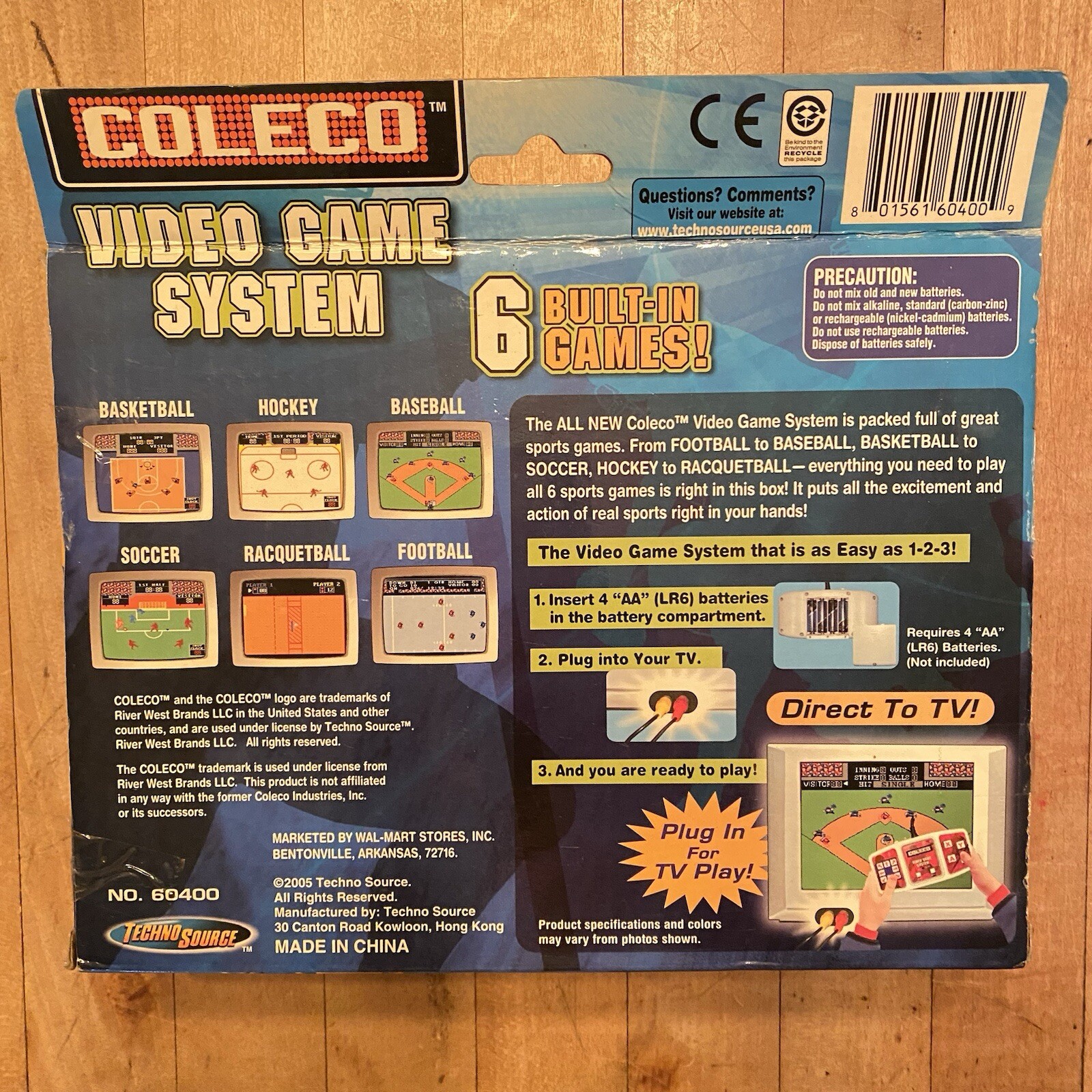NIB 2005 Coleco Handheld Video Game System 6 Built-In Games Direct to TV Sports