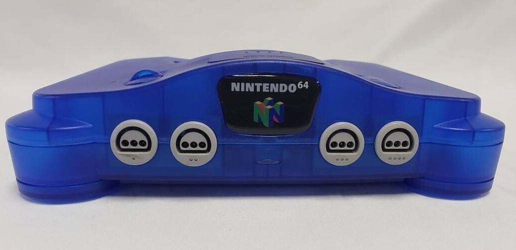 Nintendo 64 N64 Funtastic Translucent BLUE Video Game Console Bundle System 1996