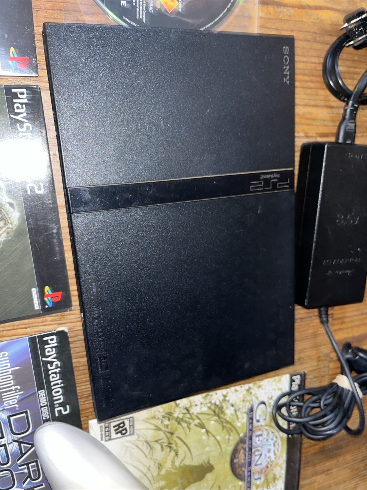 PlayStation 2 PS2 Slim SCPH-70012 TESTED w/ RARE Controller + Demo Discs