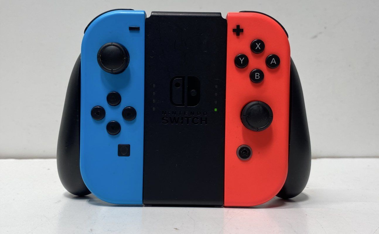 Nintendo Switch Console Neon Blue Red Joy-Con Dock AC Adapter HDMI TESTED