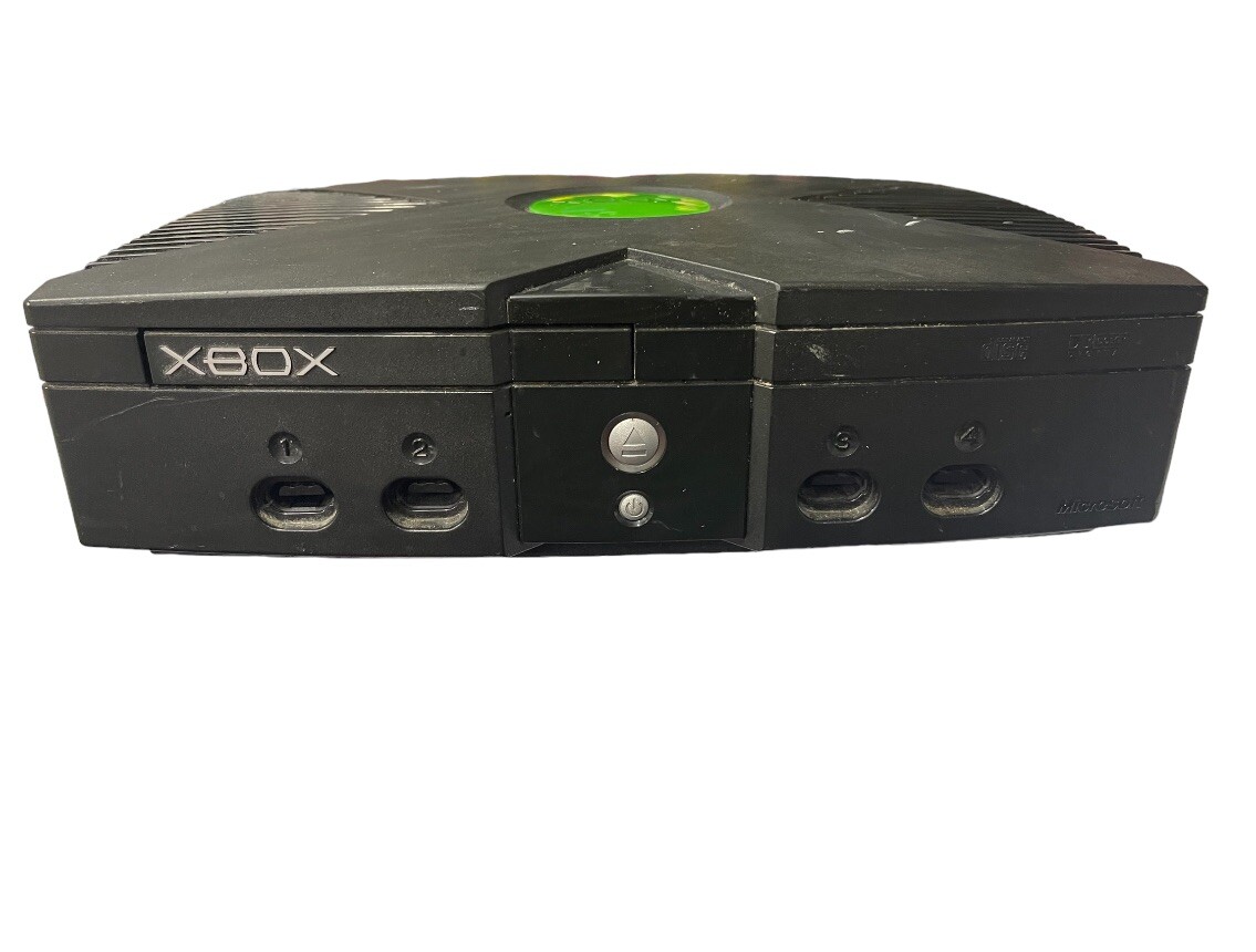XBOX Microsoft Original Xbox Console Gaming System Black C01713 + 3 Controller
