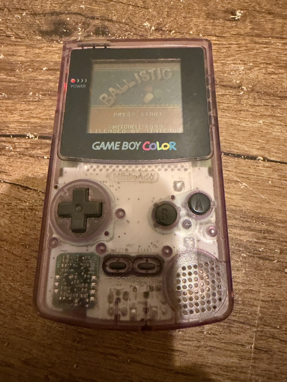 Nintendo Game Boy Color Purple CGB-001 Handheld “No Sound” Game Included A5
