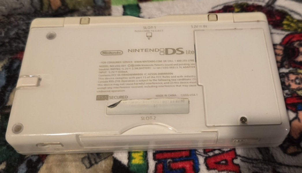 Nintendo DS Lite Polar White Handheld Console OEM Stylus Tested No Charger