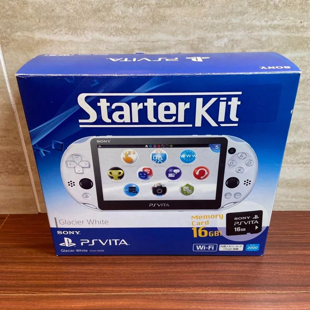 Sony PS Vita PCH-2000 Glacier White Starter Kit 16GB Wi-Fi Complete Japan Used