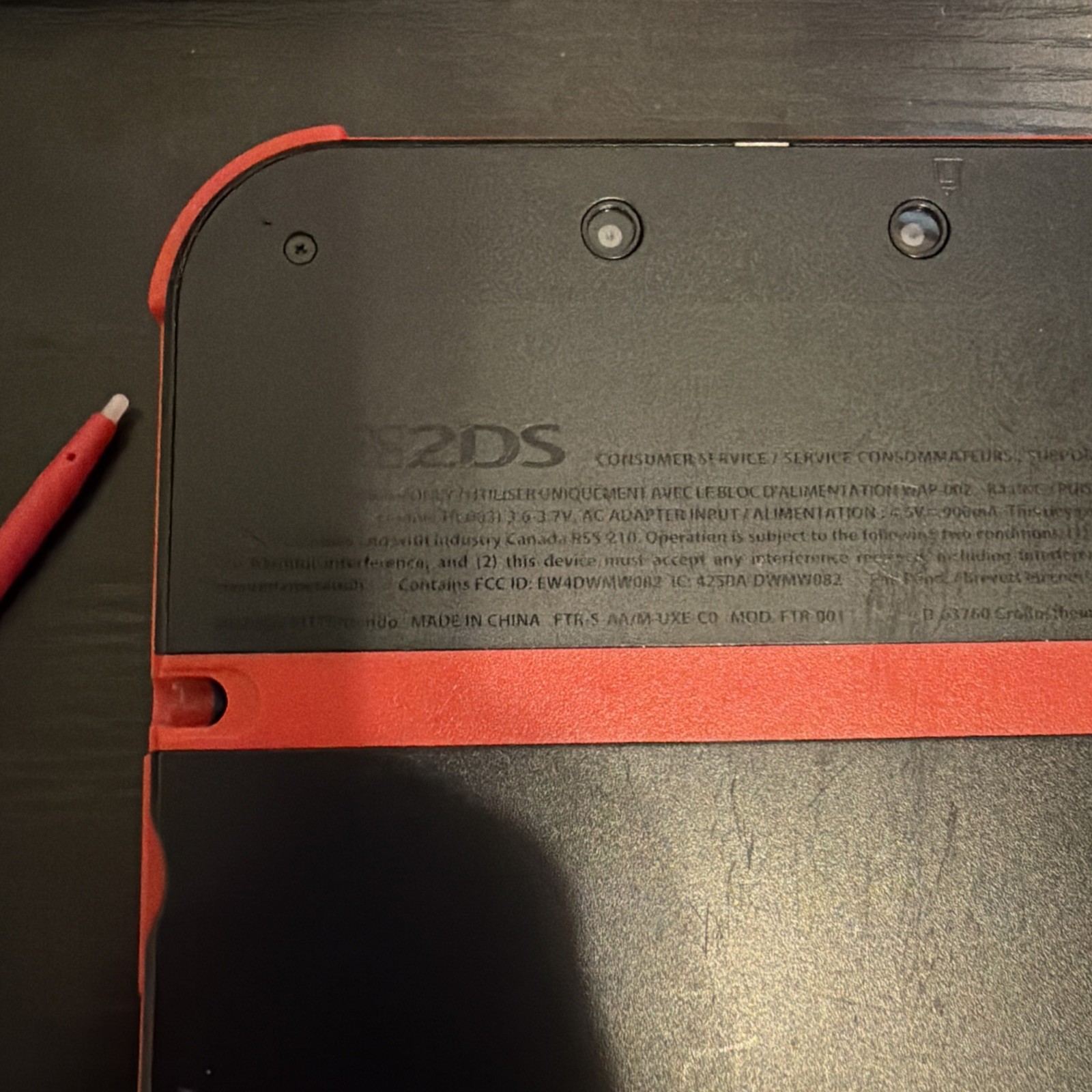 Nintendo 2DS Launch Edition Crimson Red Handheld System Tested Works