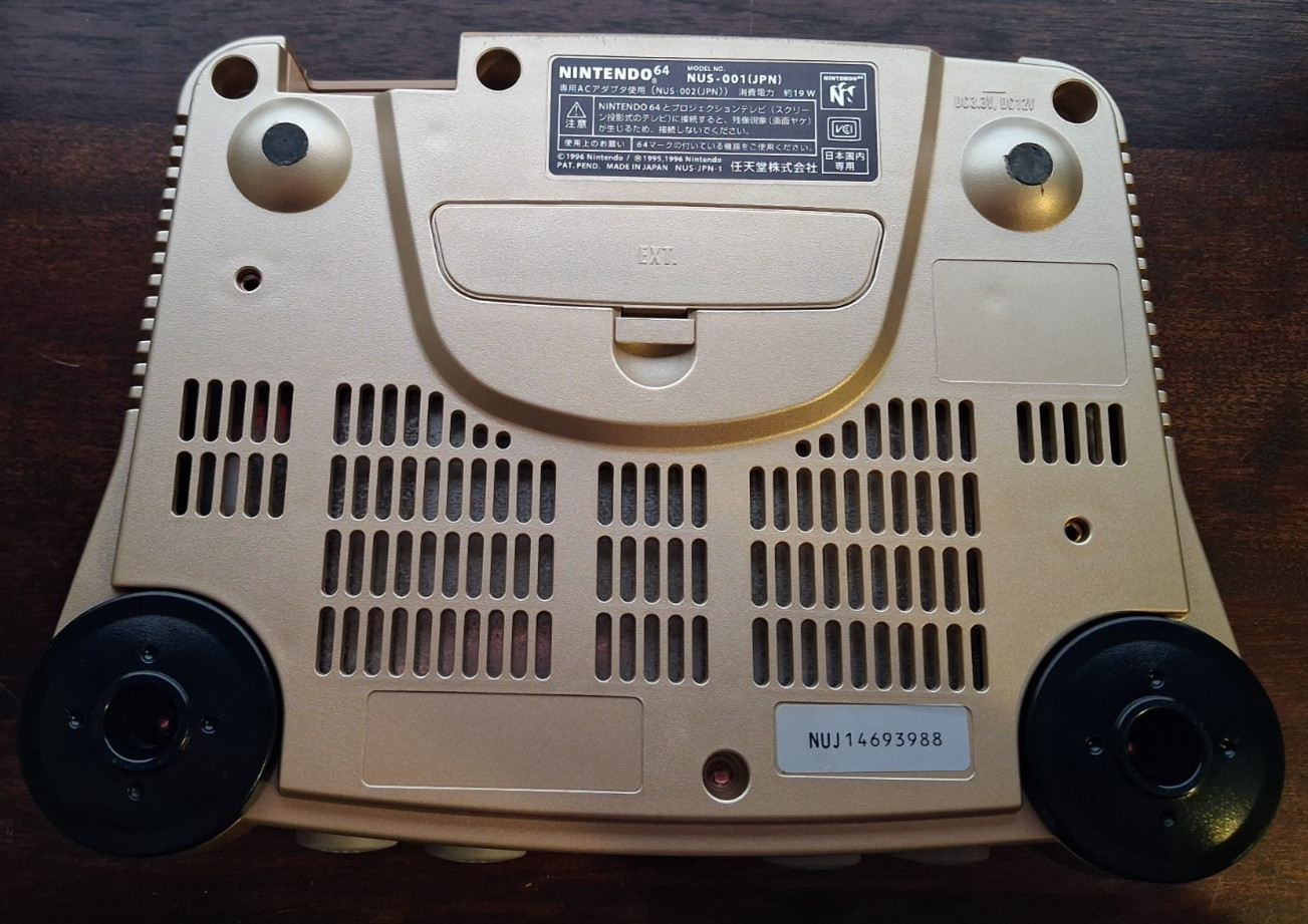 Nintendo 64 Gold Console, 2 Controllers, Game. Plays US games. JP system N64