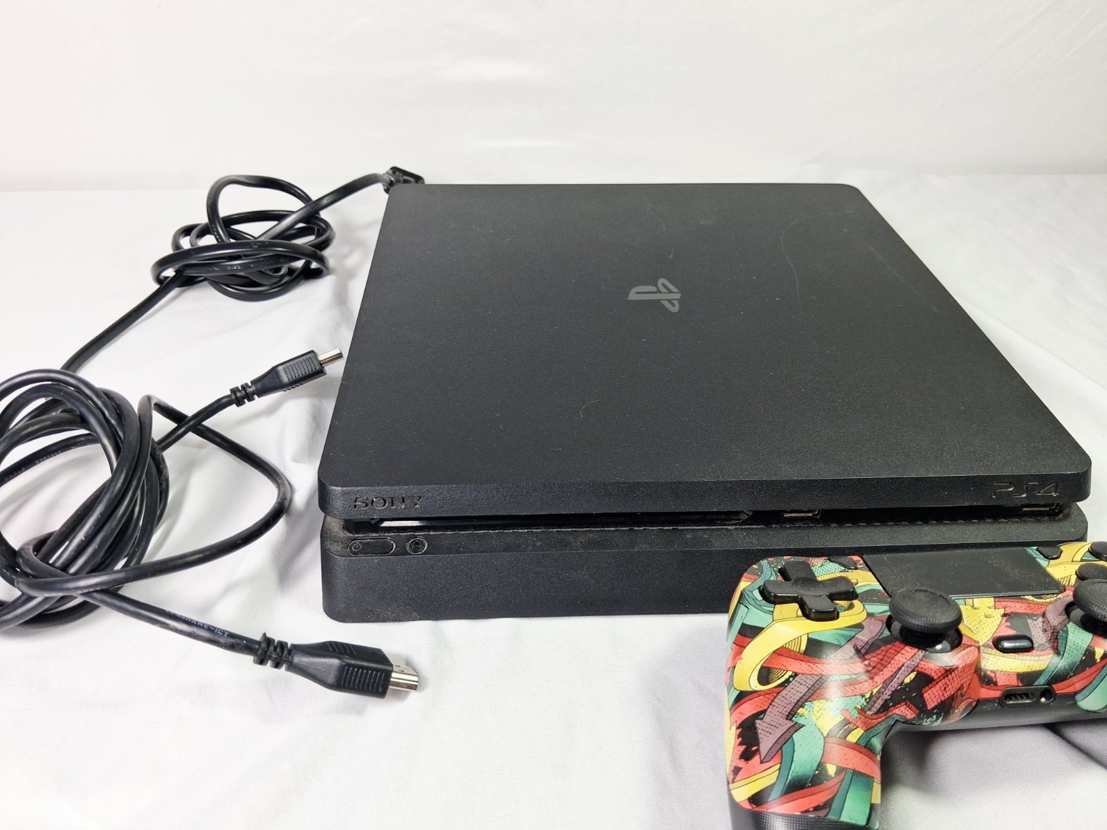 Sony PlayStation 4 PS4 Slim Console For Parts Repair Disc Drive Scratches Discs