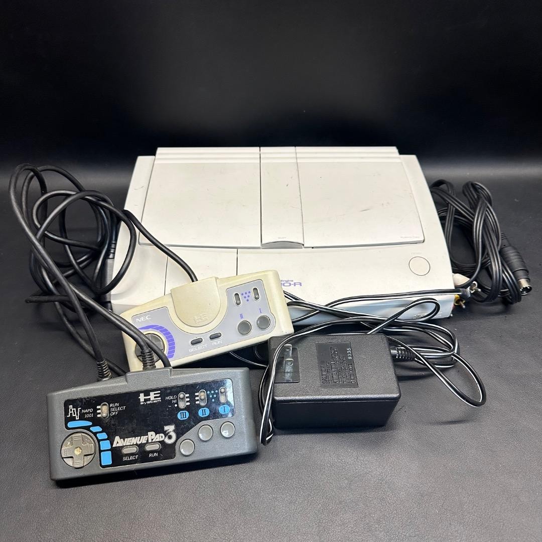 NEC PC Engine Duo R Console 5 Item Set Controllers Adaptor Cable Included