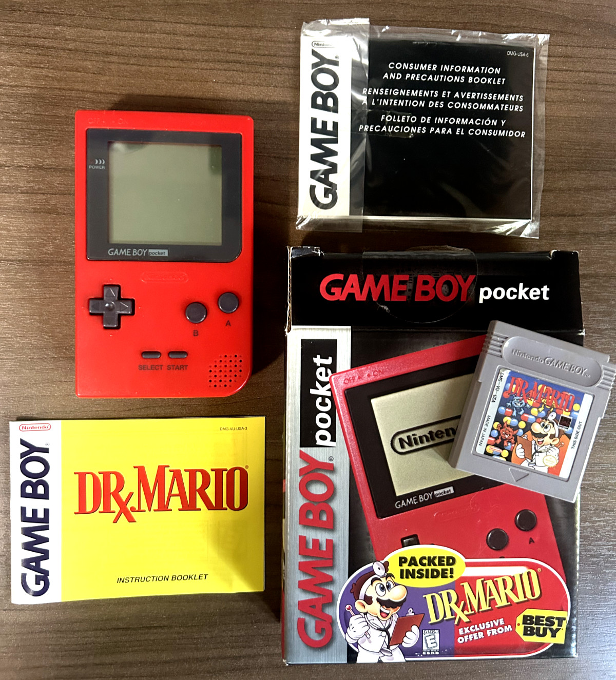 Bestbuy Dr. Mario Nintendo Game Boy Pocket – Red – RARE
