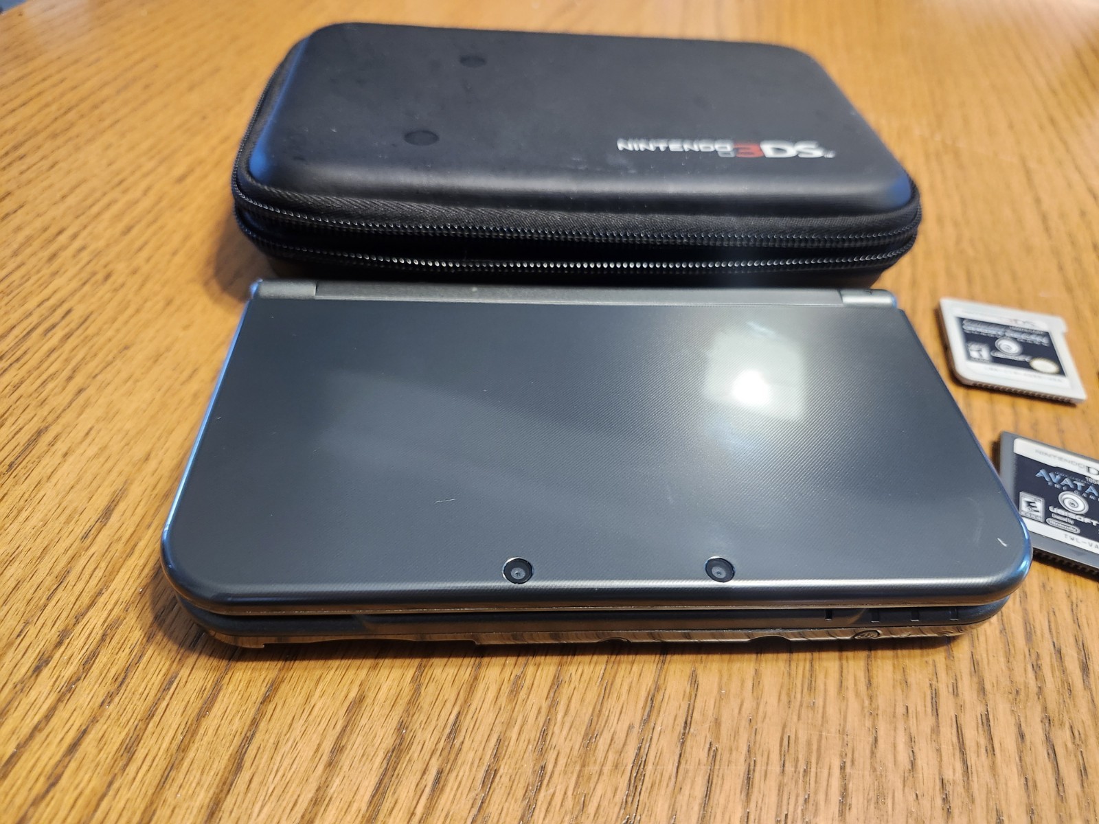 New Nintendo 3DS XL Gray Black Console W Charger, 3 Games, & Case, Tested