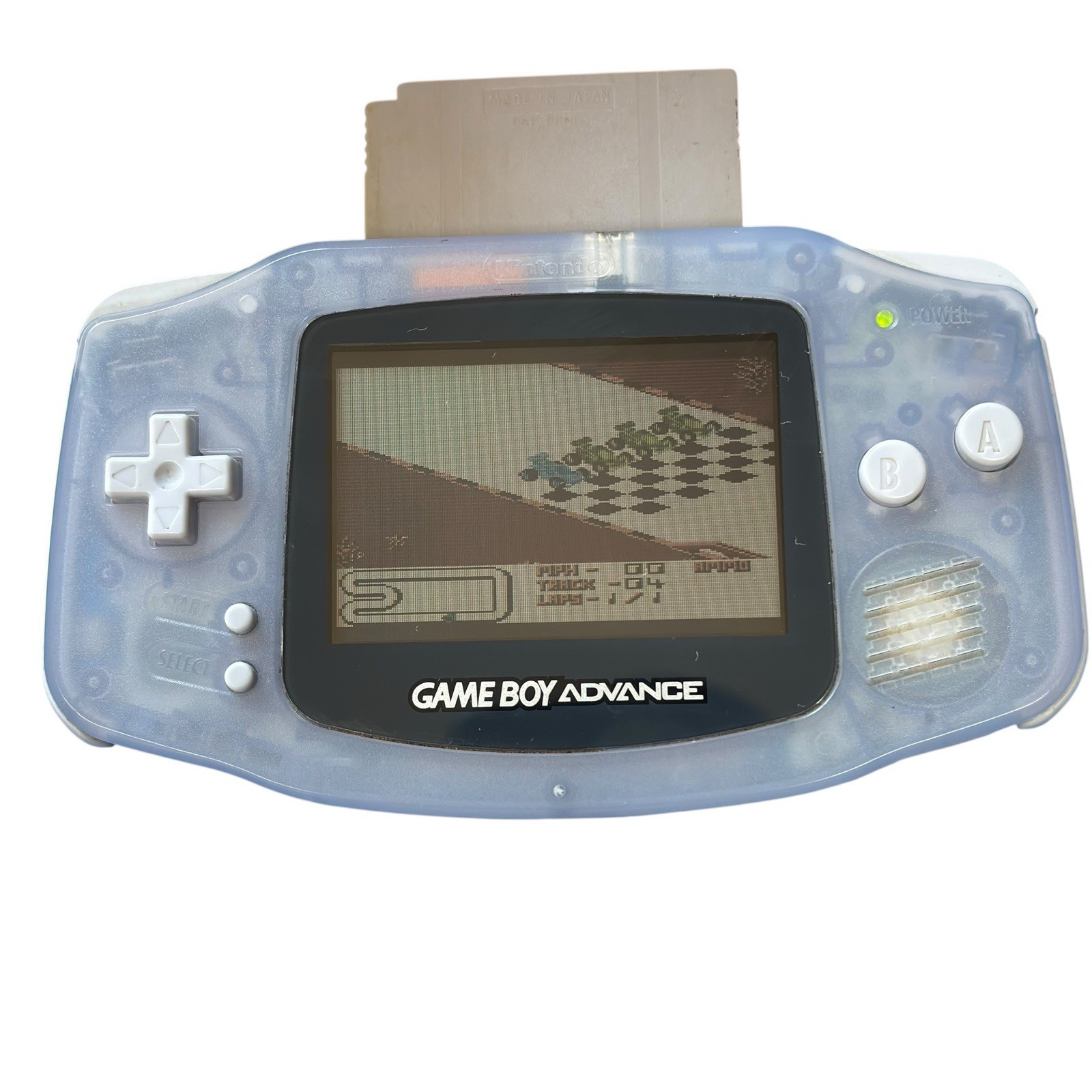 Nintendo Game Boy Advance Glacier Console Bundle AGB-001 W/ Super RC Pro-Am