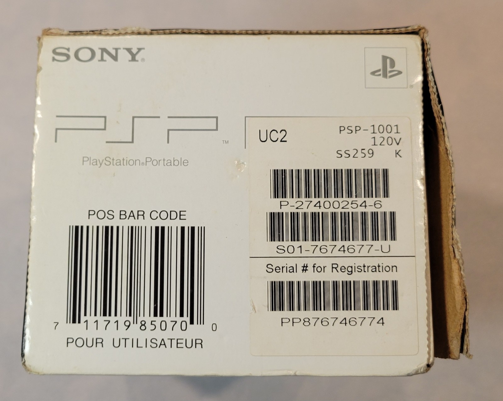 2005 Sony PlayStation Portable PSP PSP-1001 w/ Box Parts & Repair No Battery
