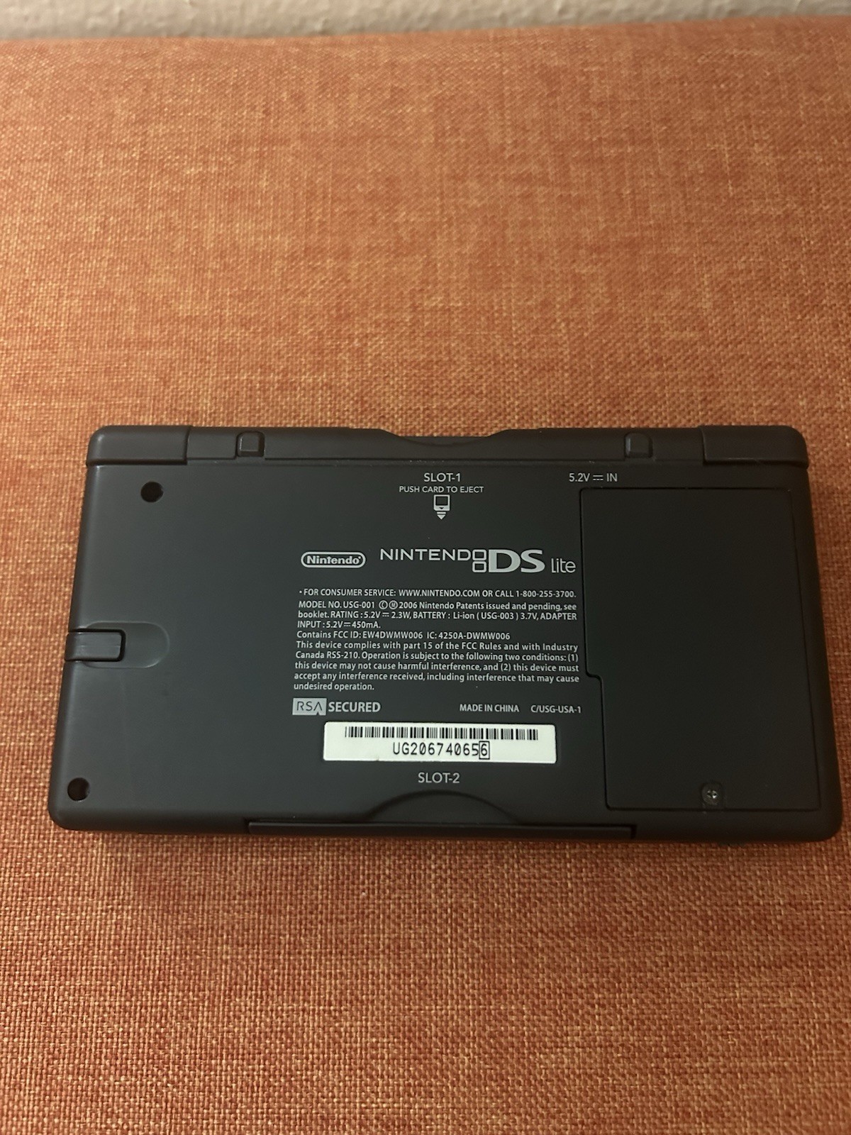 Nintendo DS Lite Blue/Black Great Condition W Charger Stylus And Slot Cover￼￼