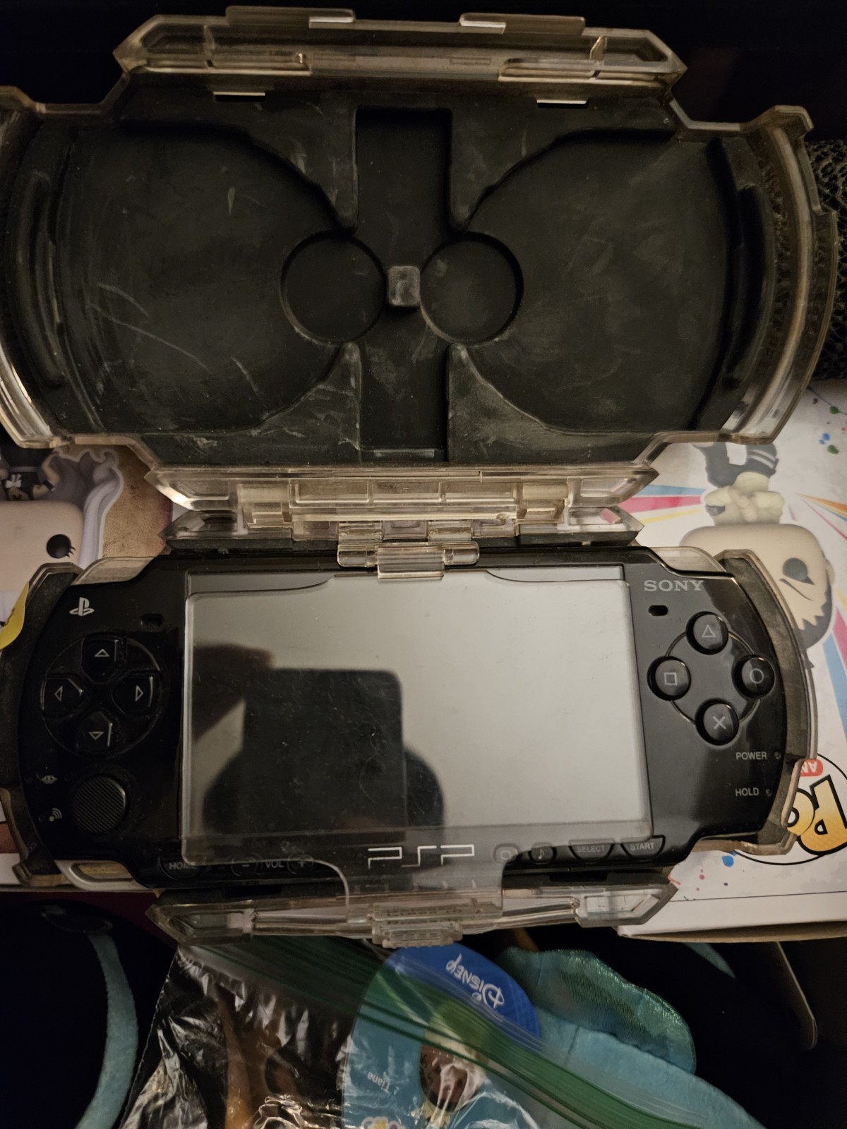 Sony PSP-2000 PlayStation Portable Handheld Console Black/Silver Wi-Fi Case
