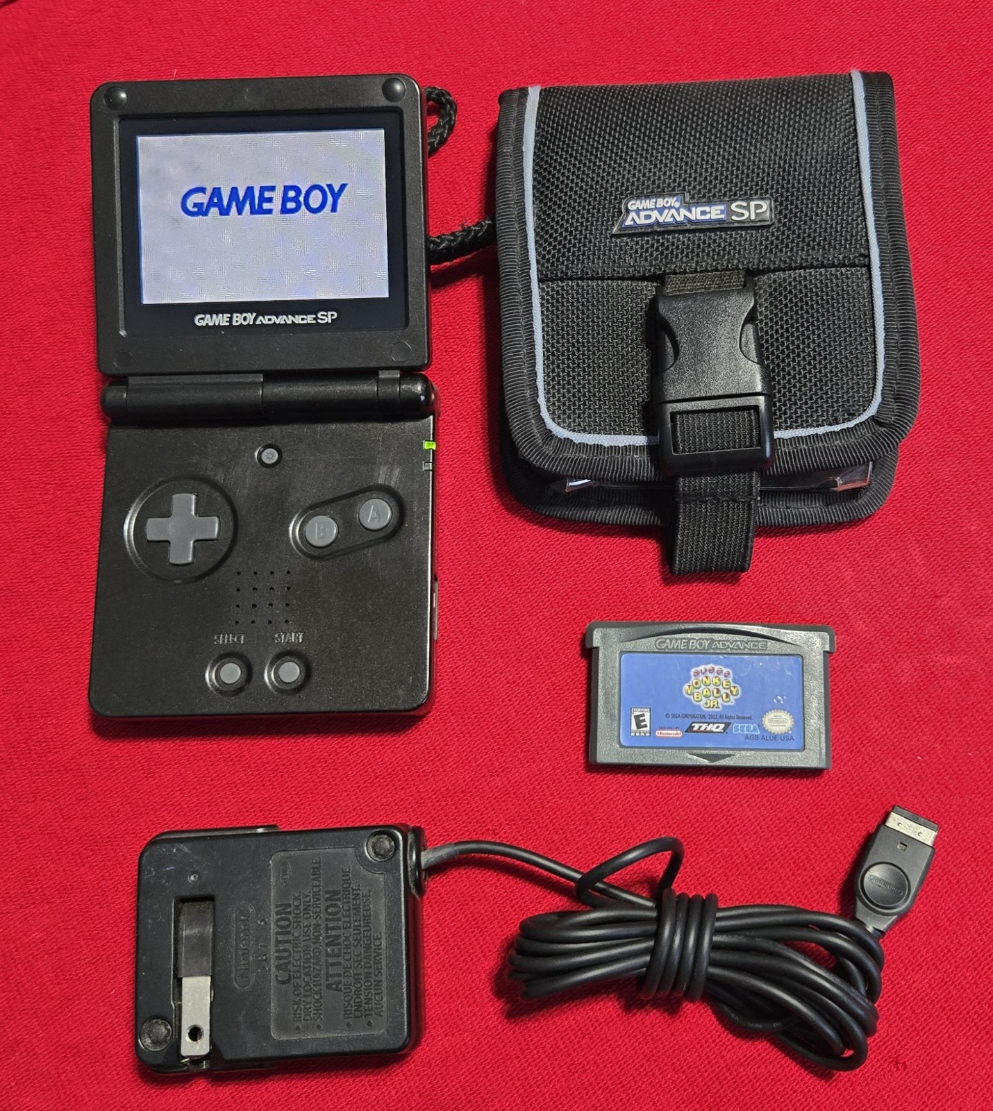 BUNDLE – Onyx Black Nintendo GameBoy Advance SP GBA SP AGS-101 – TESTED & CLEAN!