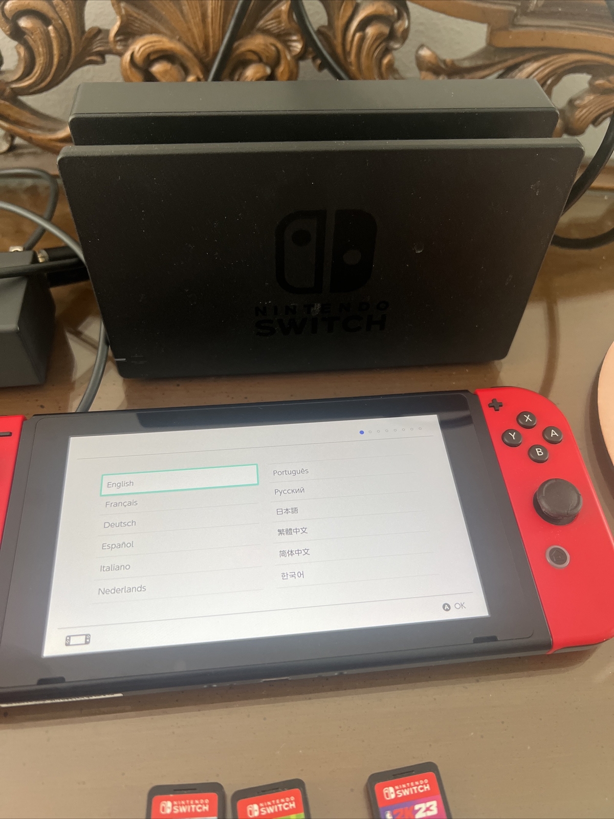 Nintendo Switch HAC-001(-01) Mario Red/black 32GB Console W 2k23,Minecraft,LOL