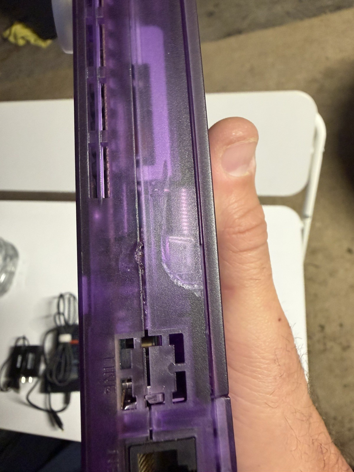 PS2 Slim Sony PlayStation Clear Transparent Purple Bundle Please See Pics