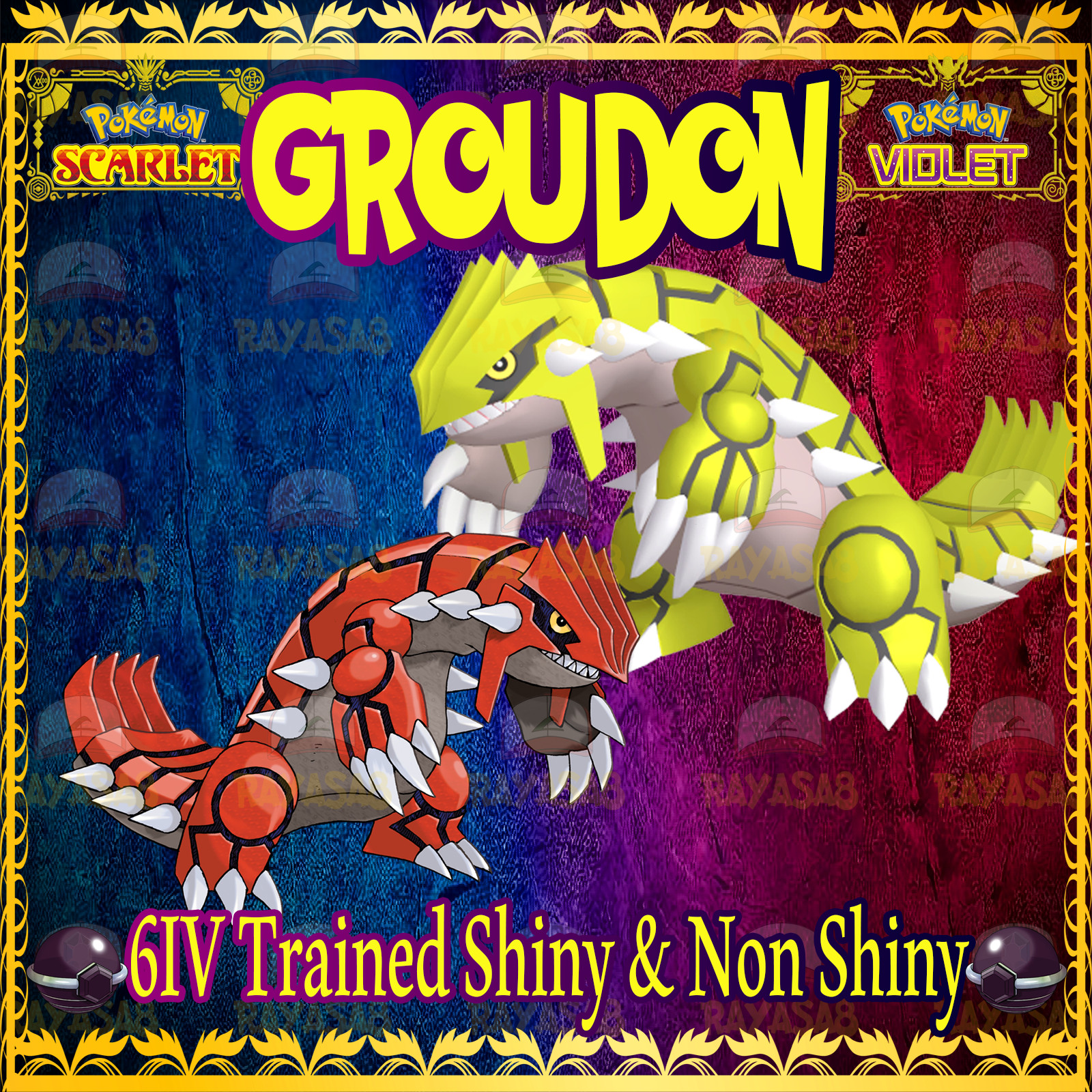 🌟Groudon – Shiny – Non Shiny Pokemon Scarlet and Violet Home🌟
