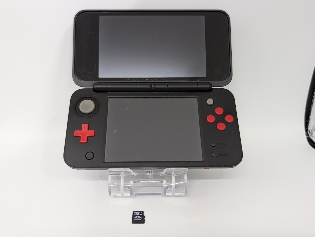 B7029 Nintendo new 2DS console LL XL Mario Kart Black x Red Japan w/memory fx