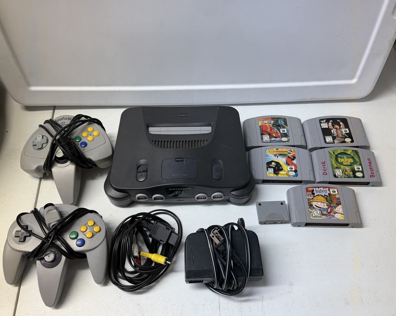 Nintendo 64 N64 Console with Expansion Pack Pak NUS-001 USA Tested 5 Games