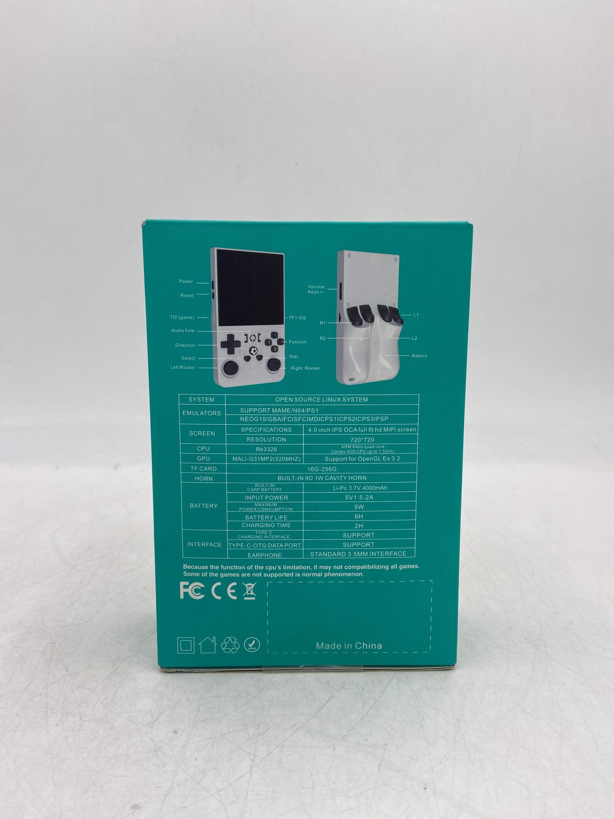 New Open Source Console Model R36MAX 4.0″ IPS Screen 256G Transparent Red Handhe