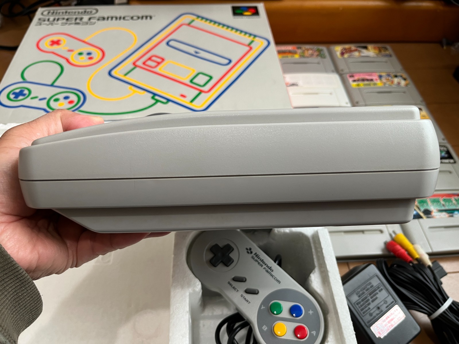 Nintendo Super Famicom Console & 10 Games & BOX & Manual 0523