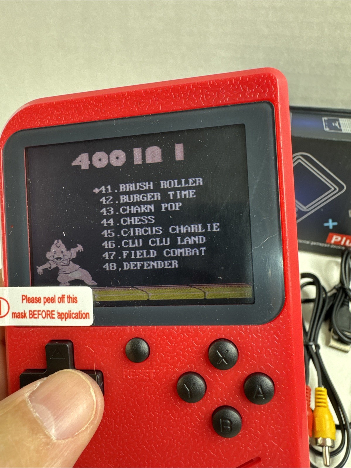New Game Box Plus Hand Held Game System, Red 400 Games in 1 With Carrying Case