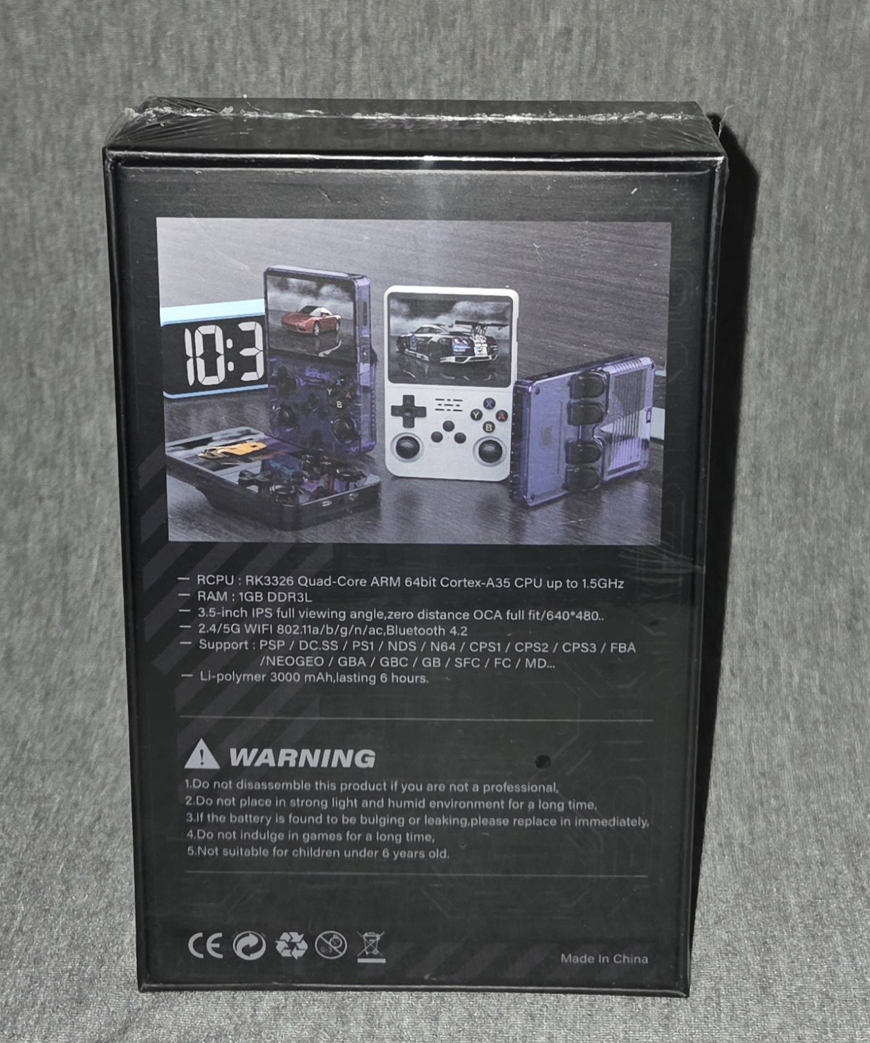 R36S Retro Handheld Game Console – 64GB – Blue – 10K+ Games – New in Box