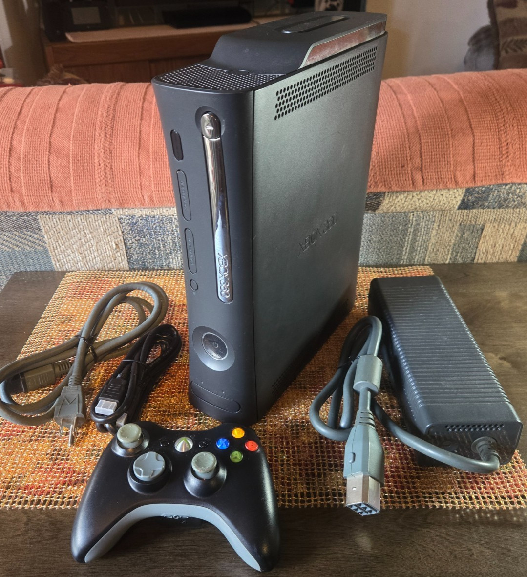 Microsoft Xbox 360 Fat Gaming Console + OEM Controller + Cables + 120GB HD