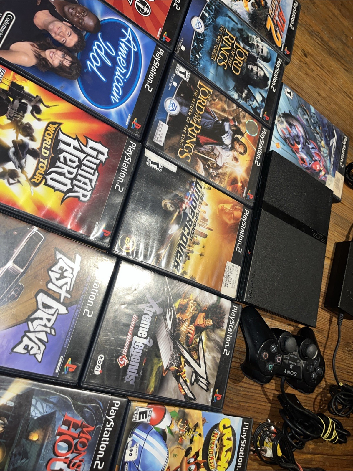 PlayStation 2 PS2 Slim SCPH-77001 TESTED w/ Controller & 12 Games