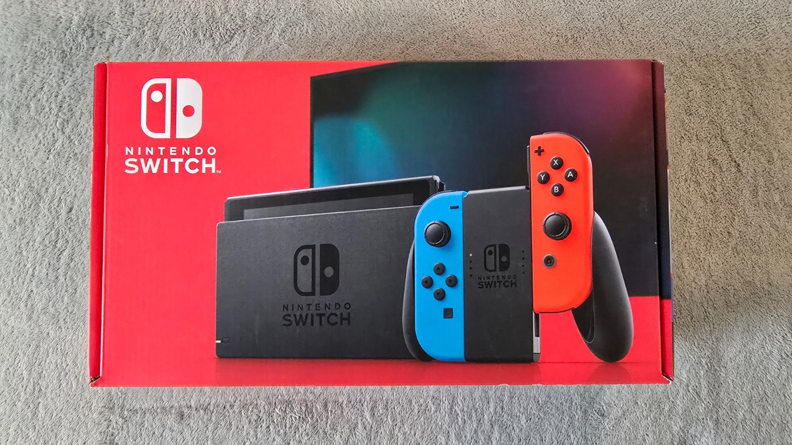 ~ Nintendo Switch Console Neon Blue + Red Joy-Cons 32GB ORIGINAL OWNER Complete