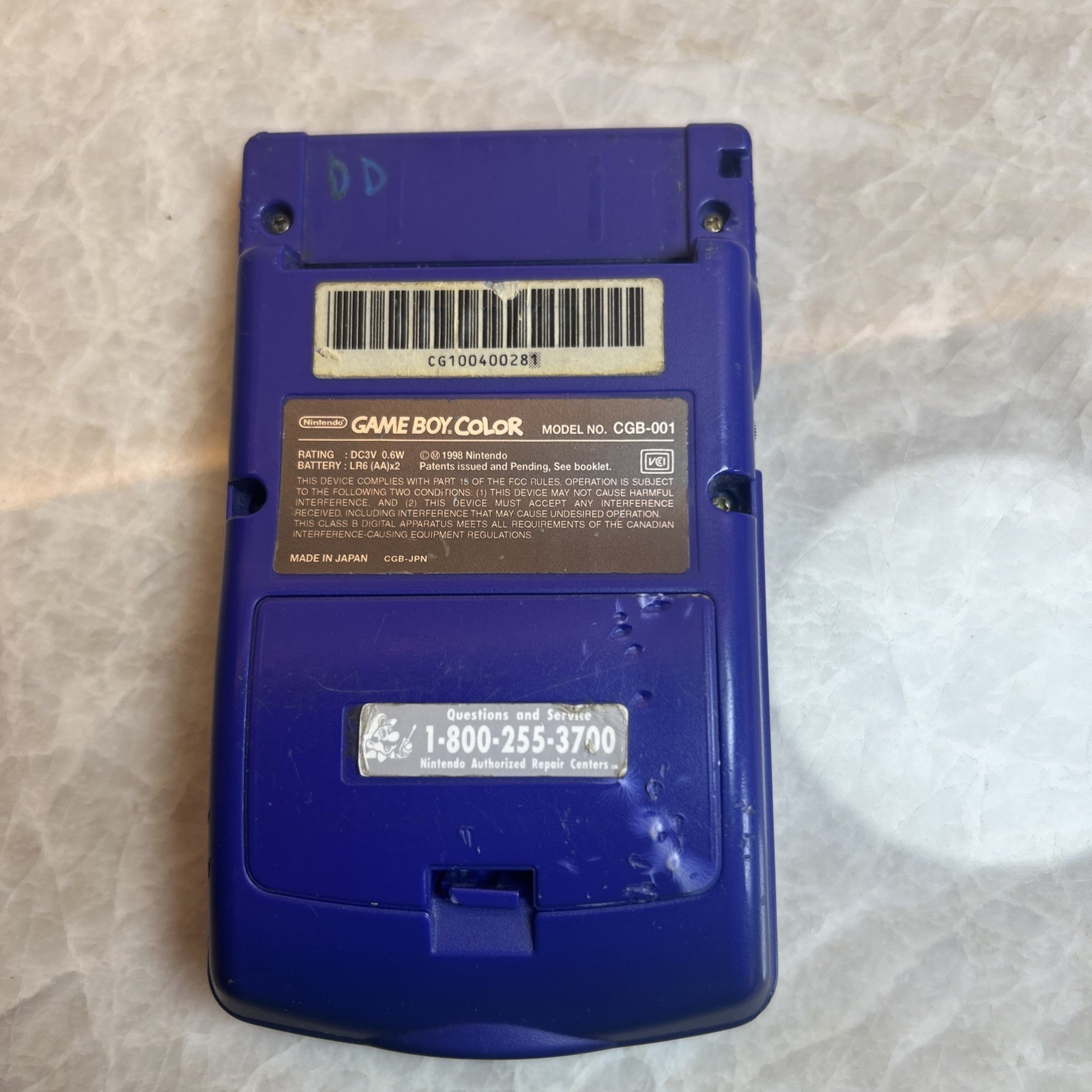 Nintendo Gameboy Grape Purple Tested Cgb-001