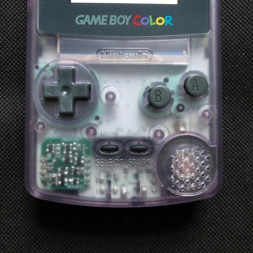 Console Nintendo Gameboy Color Clear Atomic Purple with IPS V2 backlight screen