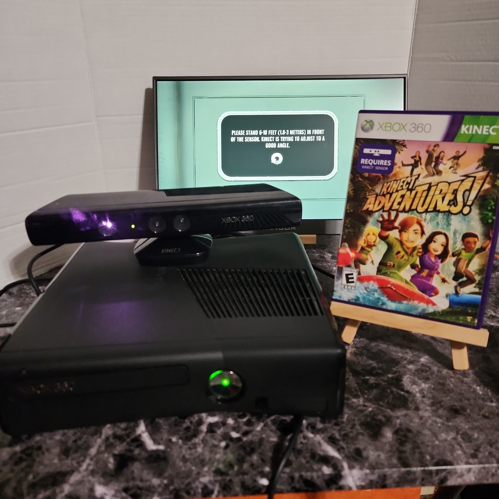 Microsoft Xbox 360 S 4GB Console Bundle Kinect Sensor 5 Games Tested Working OEM