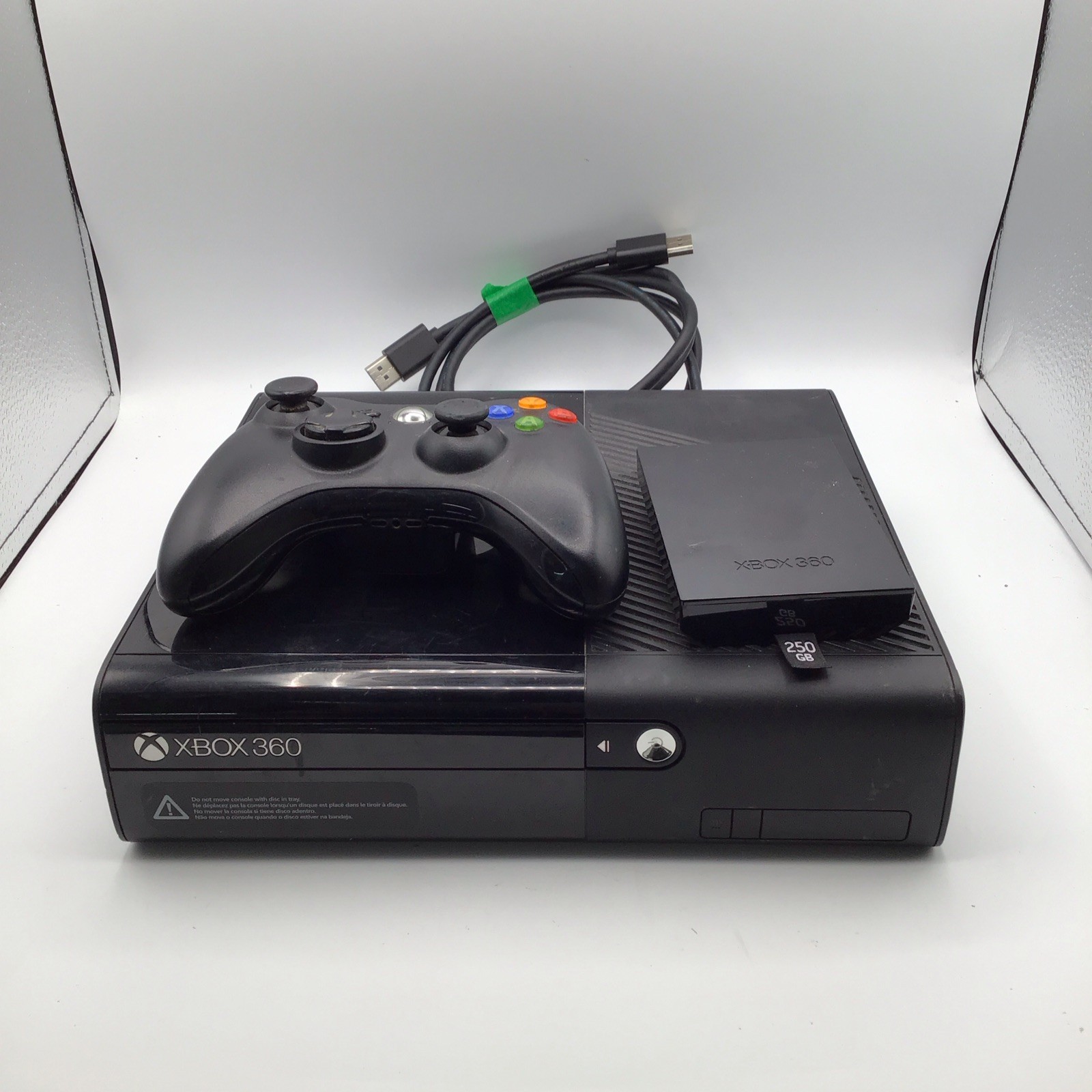 Microsoft Xbox 360 E Game Console Black w/Controller & HDMI & Storage Used