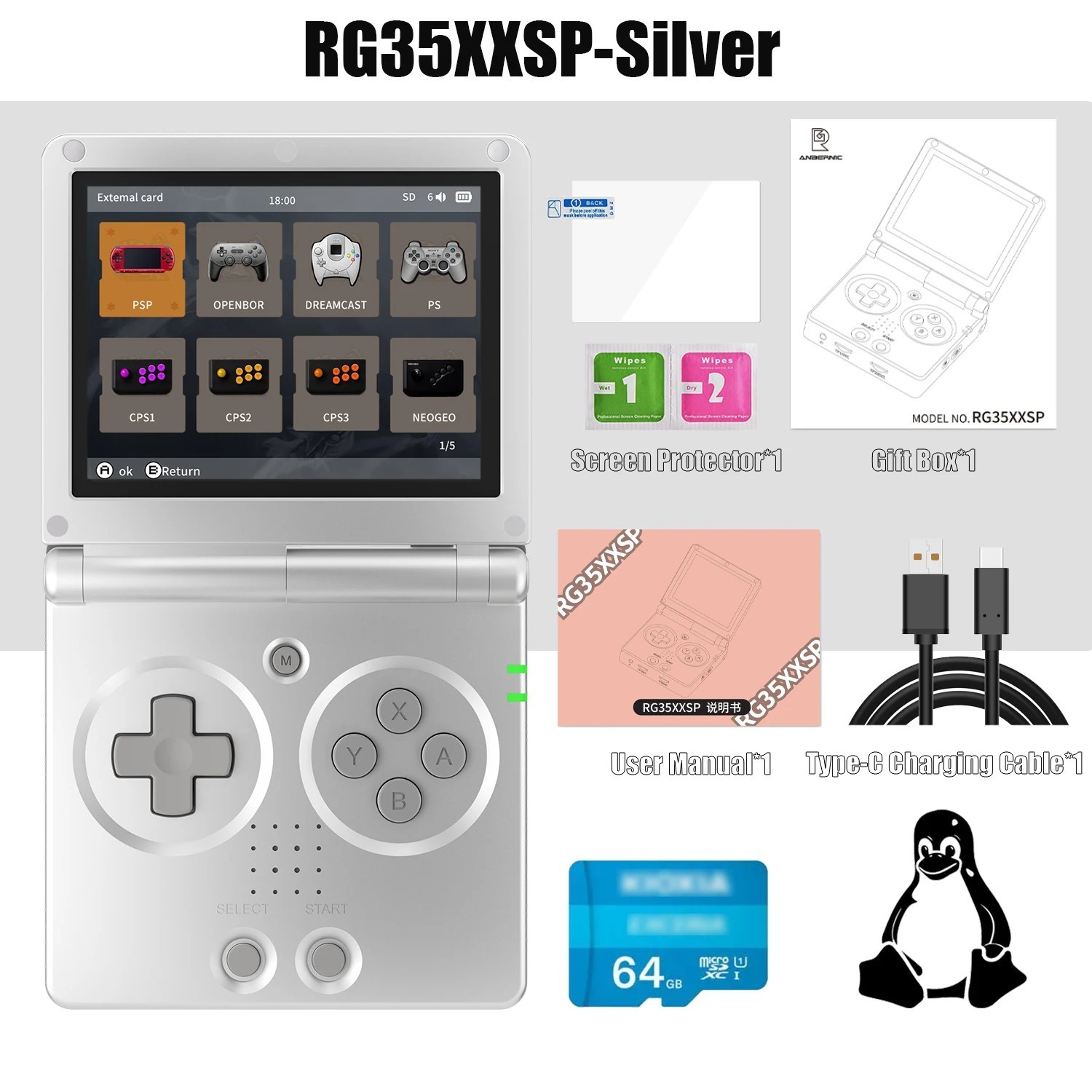 Retro Handheld Game Console 64GB With WiFi & Bluetooth & 5000 Games