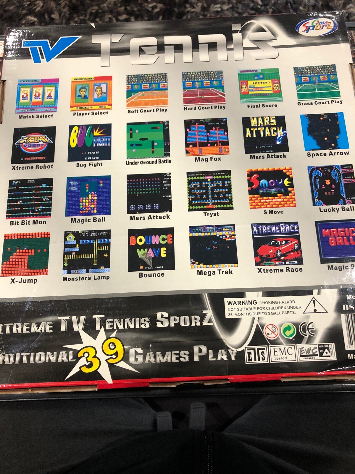 NEW Wireless Tennis Game System With 39 Games Plug N Play Just Connect to TV