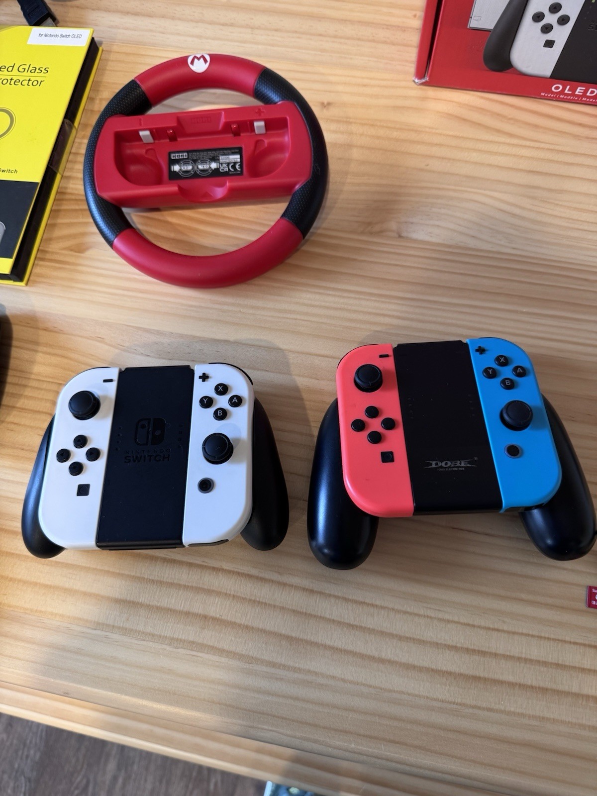 Nintendo Switch OLED White Bundle – 4 Joy-Cons, 128GB SD, Case, 2 Chargers
