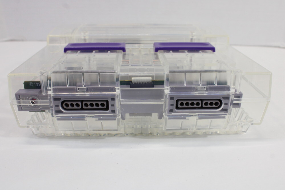 Super Nintendo Transparent Crystal Clear Console SNES SFC Convert AC AV TESTED 2