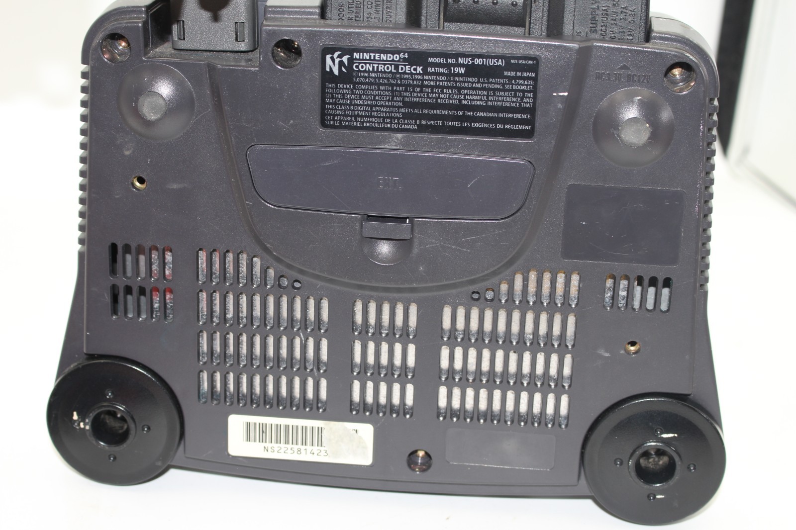 Nintendo 64 Gray Console NUS-001(USA) NTSC-U w/ Controller & Cables Works, Crack
